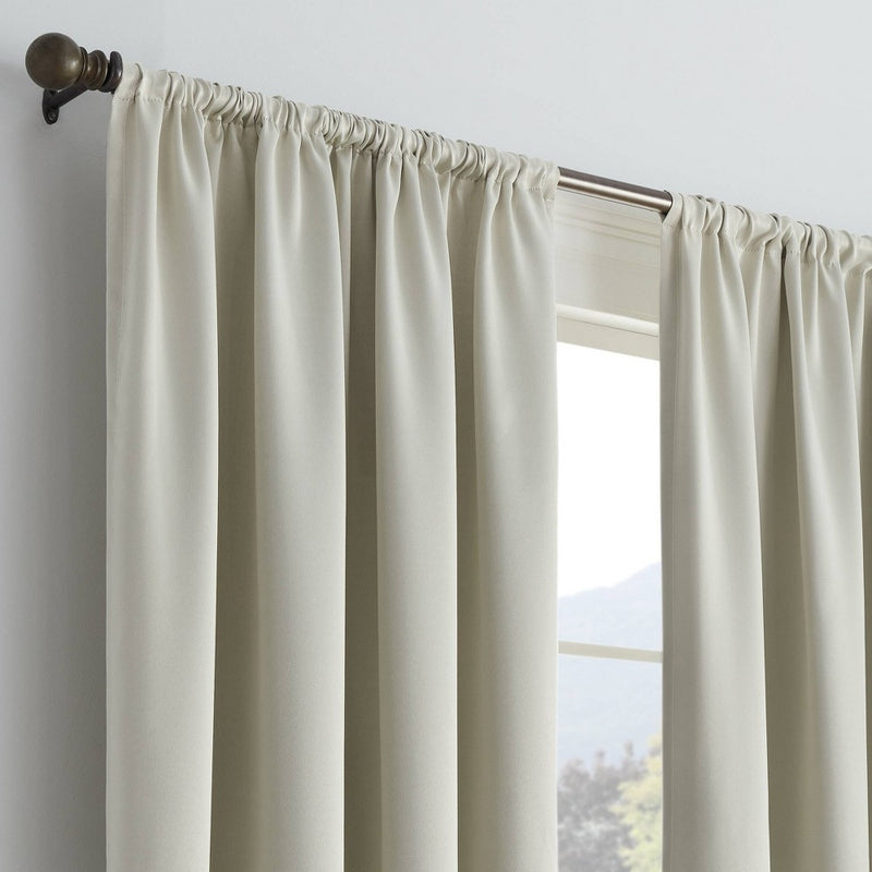54"x84" Solid Thermapanel Room Darkening Curtain Panel Beige - Eclipse