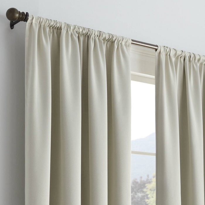 54"x84" Solid Thermapanel Room Darkening Curtain Panel Beige - Eclipse