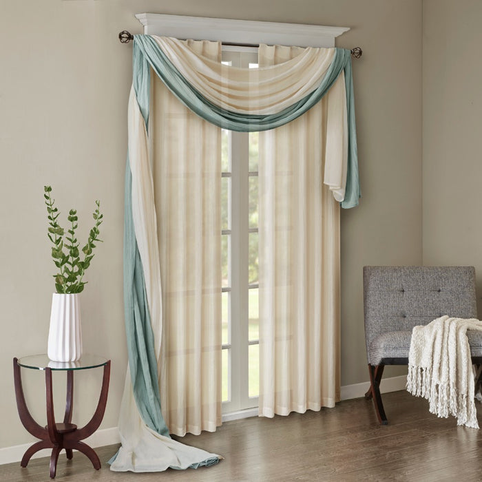 144"x42" Avery Solid Crushed Scarf Sheer Cream