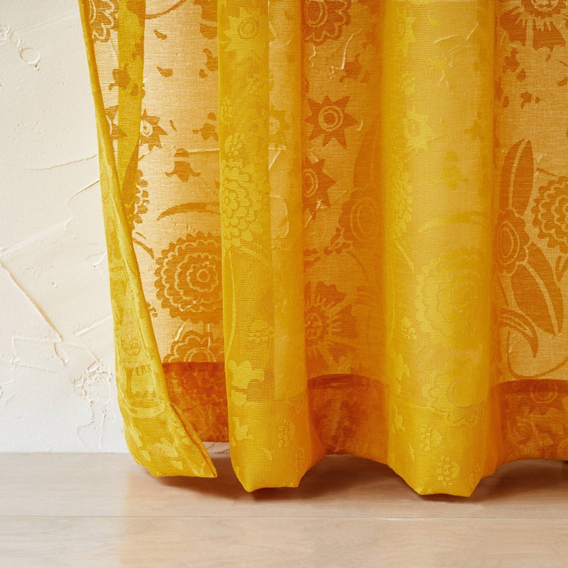 63"x54" Idris Printed Burnout Sheer Curtain Panel Gold - Opalhouse designed with Jungalow