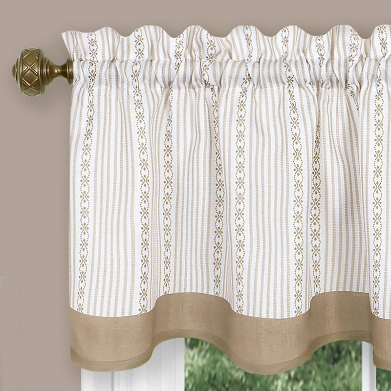 14"x58" Westport Light Filtering Window Curtain Valance Taupe - Achim