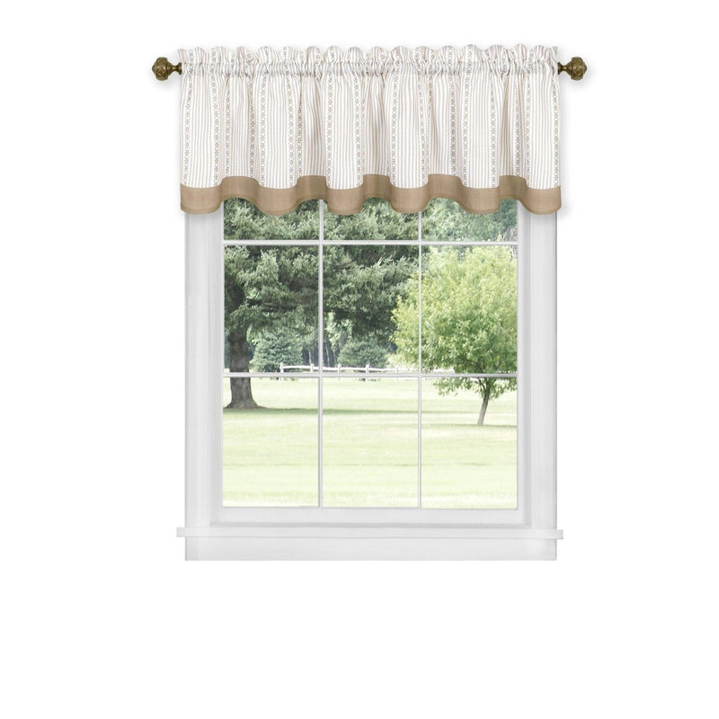 14"x58" Westport Light Filtering Window Curtain Valance Taupe - Achim