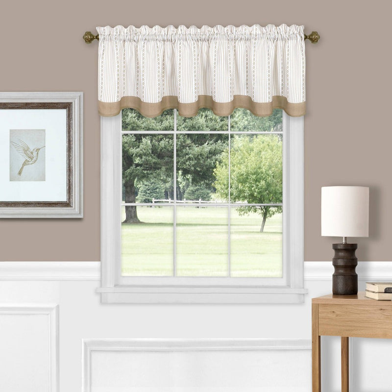 14"x58" Westport Light Filtering Window Curtain Valance Taupe - Achim