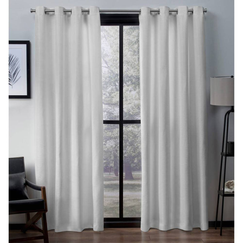 63"x54" Virenze Faux Silk Grommet Top Window Curtain Panel Winter - Exclusive Home