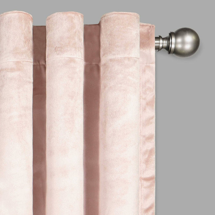 63"x50" Harper Velvet Absolute Zero Blackout Window Panel Pink - Eclipse