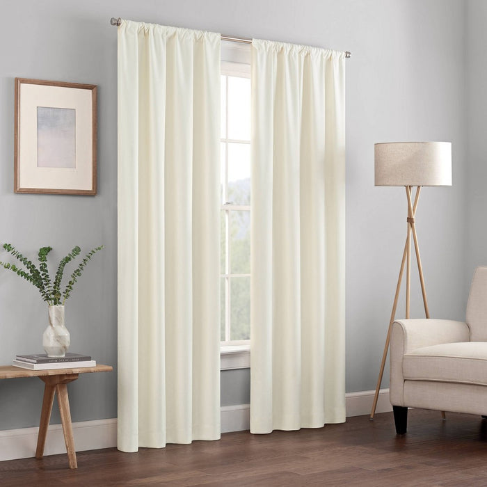 54"x42" Kenna Thermaback Blackout Curtain Panel Ivory - Eclipse