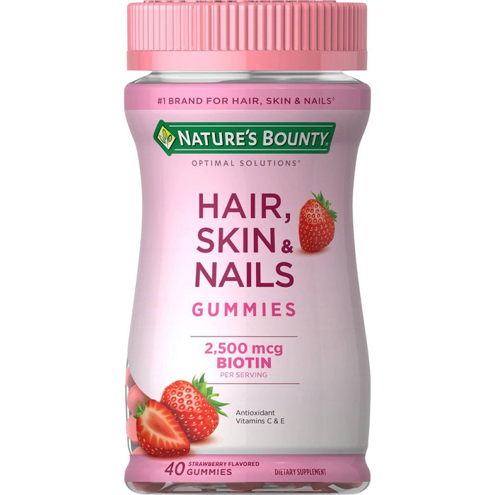 Nature's Bounty Optimal Solutions Hair, Skin & Nails Gummies - 40ct EXP 10/26