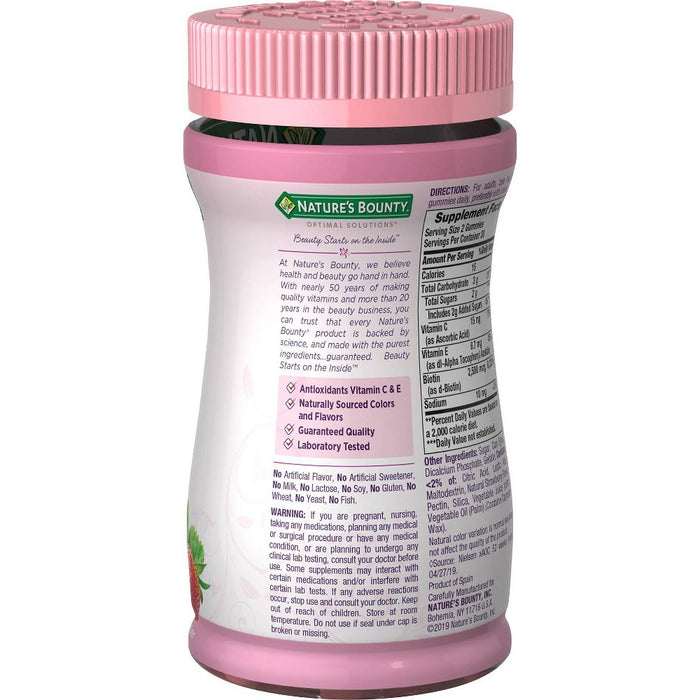 Nature's Bounty Optimal Solutions Hair, Skin & Nails Gummies - 40ct EXP 10/26