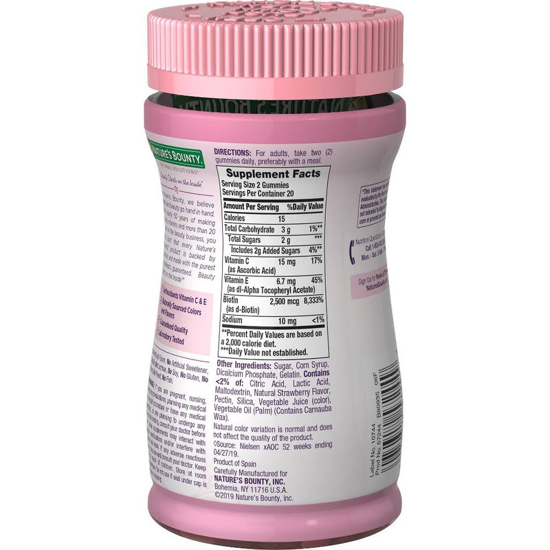 Nature's Bounty Optimal Solutions Hair, Skin & Nails Gummies - 40ct EXP 10/26