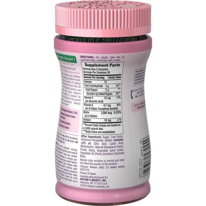 Nature's Bounty Optimal Solutions Hair, Skin & Nails Gummies - 40ct EXP 10/26