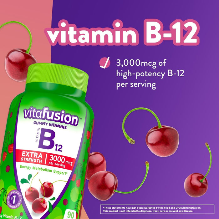 Vitafusion Extra Strength Vitamin B12 Gummy Vitamins - Cherry Flavored - 90ct