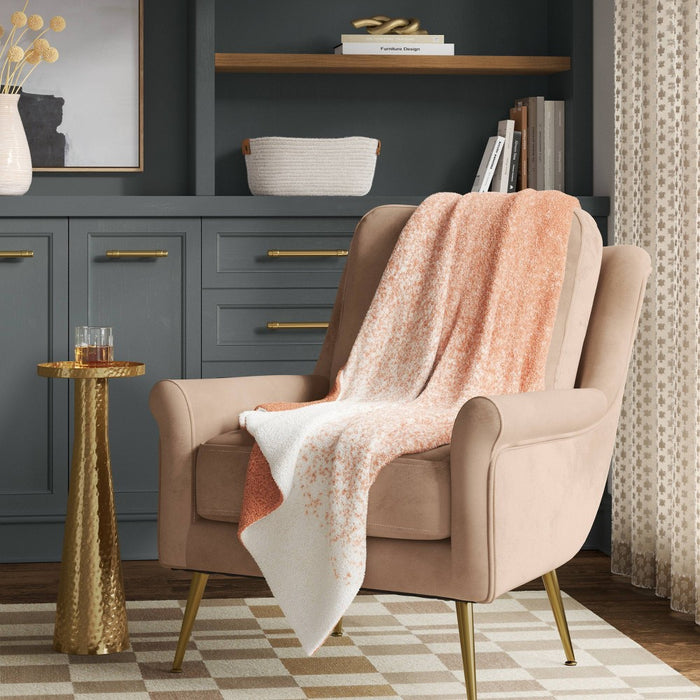 Reversible Ombre Cozy Feathery Knit Throw Blanket Clay Pink - Threshold