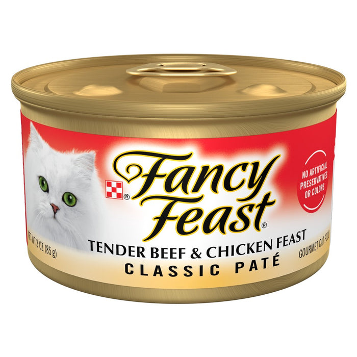 Purina Fancy Feast Classic Pate Gourmet Wet Cat Food Tender Beef & Chicken Feast - 3oz