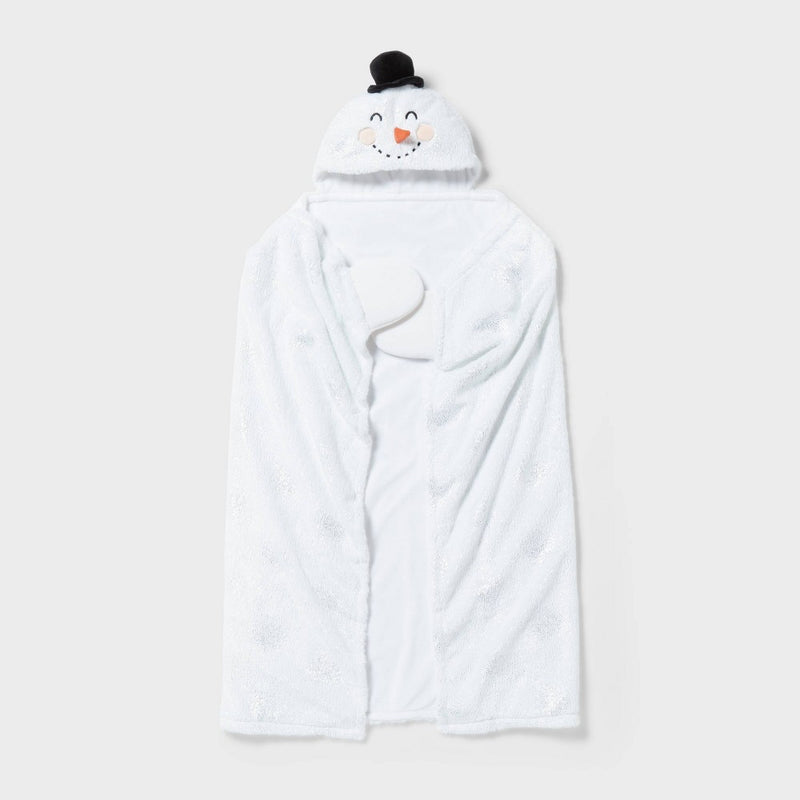 Snowman Holiday Kids' Hooded Blanket - Pillowfort