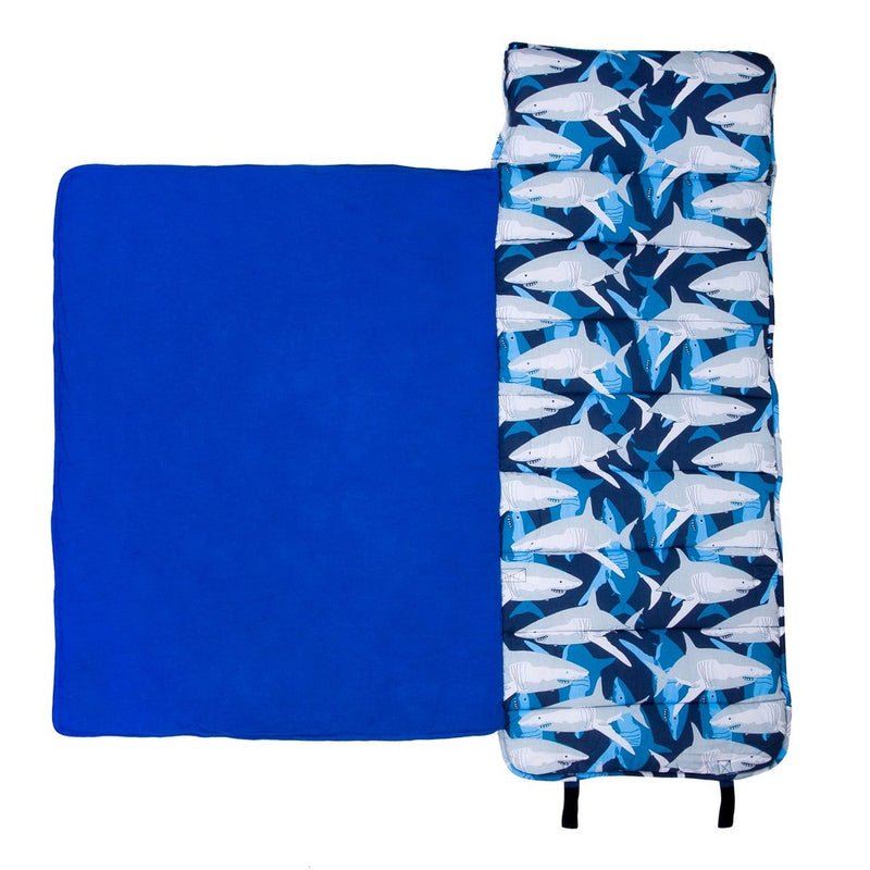 Wildkin Kids Original Cotton Blend Nap Mat with Pillow for Toddler and Elementary (Sharks)