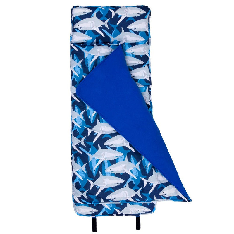 Wildkin Kids Original Cotton Blend Nap Mat with Pillow for Toddler and Elementary (Sharks)