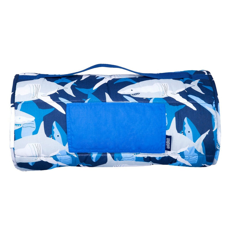 Wildkin Kids Original Cotton Blend Nap Mat with Pillow for Toddler and Elementary (Sharks)