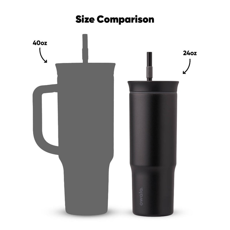 Owala 24oz Stainless Steel Straw Tumbler - Black