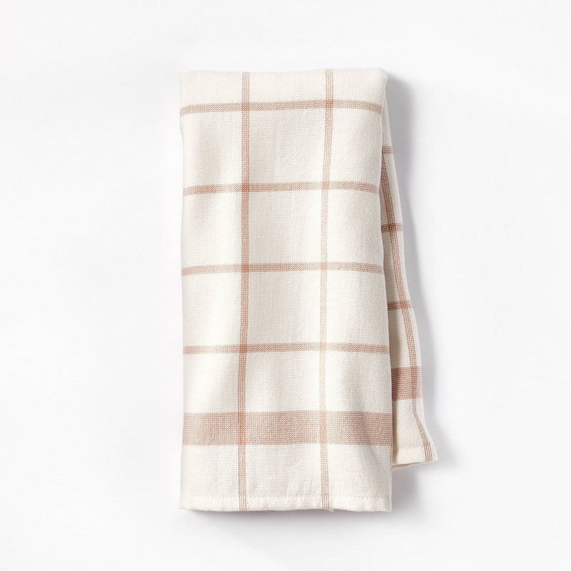 Dual Sided Terry Kitchen Towel Cream/Terracotta Orange - Figmint
