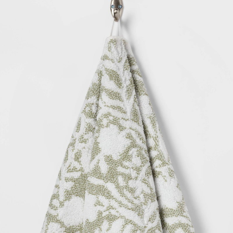 Performance Plus Hand Towel Light Green Floral - Threshold