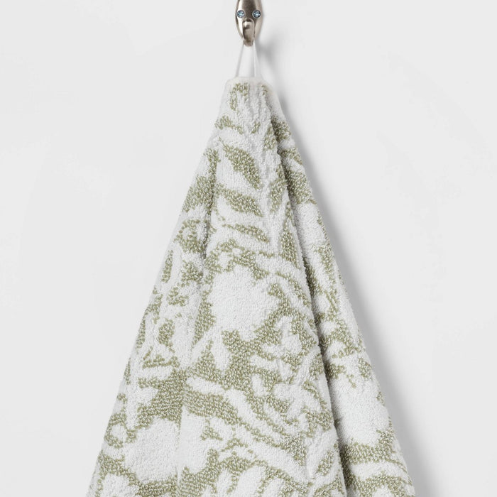 Performance Plus Hand Towel Light Green Floral - Threshold