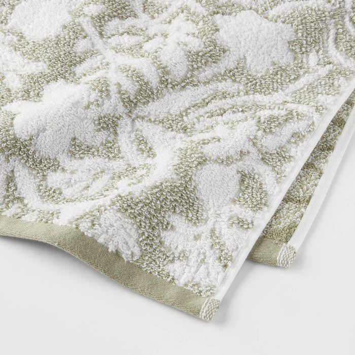 Performance Plus Hand Towel Light Green Floral - Threshold
