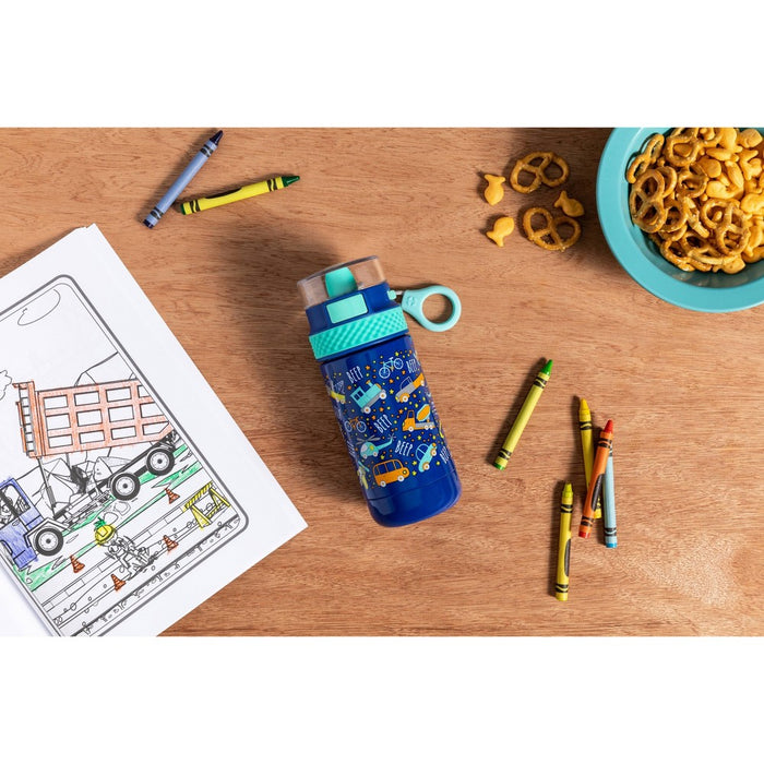 Ride Stainless Steel Kids' 12oz Water Bottle Blue Cars - Ello