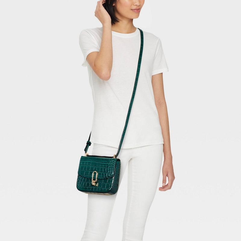 Alligator Print Mini Crossbody Bag - A New Day Teal Blue