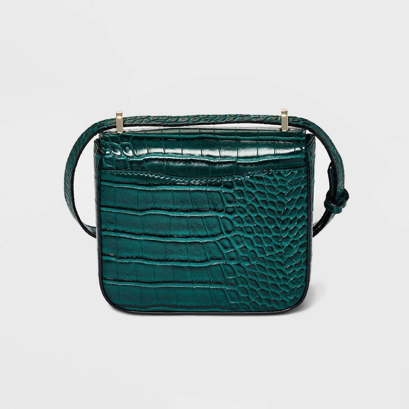 Alligator Print Mini Crossbody Bag - A New Day Teal Blue