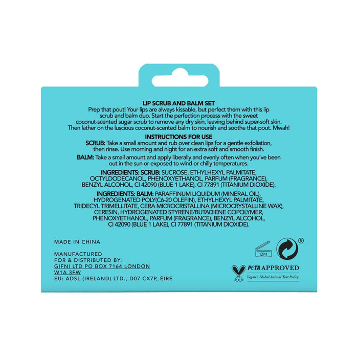 Holler and Glow Plump Pout Lip Scrub and Balm Set - Coconut - 0.17oz/2ct