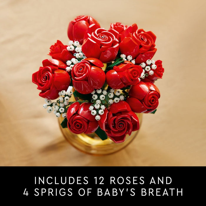 LEGO Icons Bouquet of Roses Build and Display Set for Valentines Day 10328