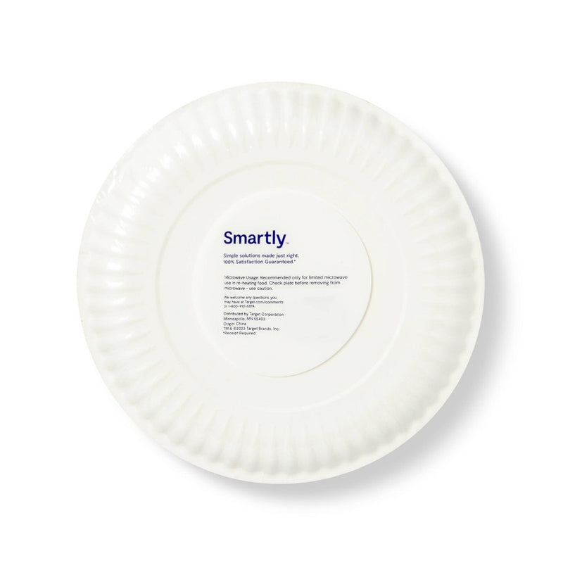 Disposable 9" Paper Plates - Uncoated - 200ct - Smartly