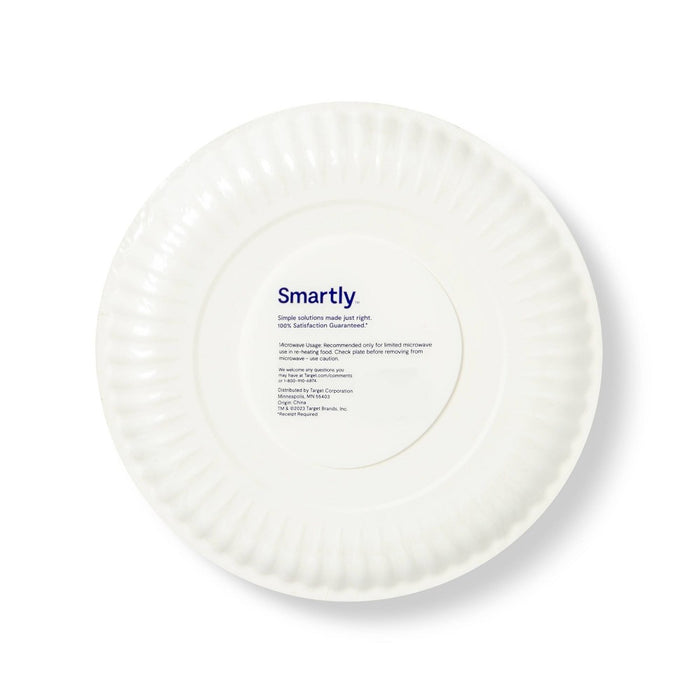 Disposable 9" Paper Plates - Uncoated - 200ct - Smartly