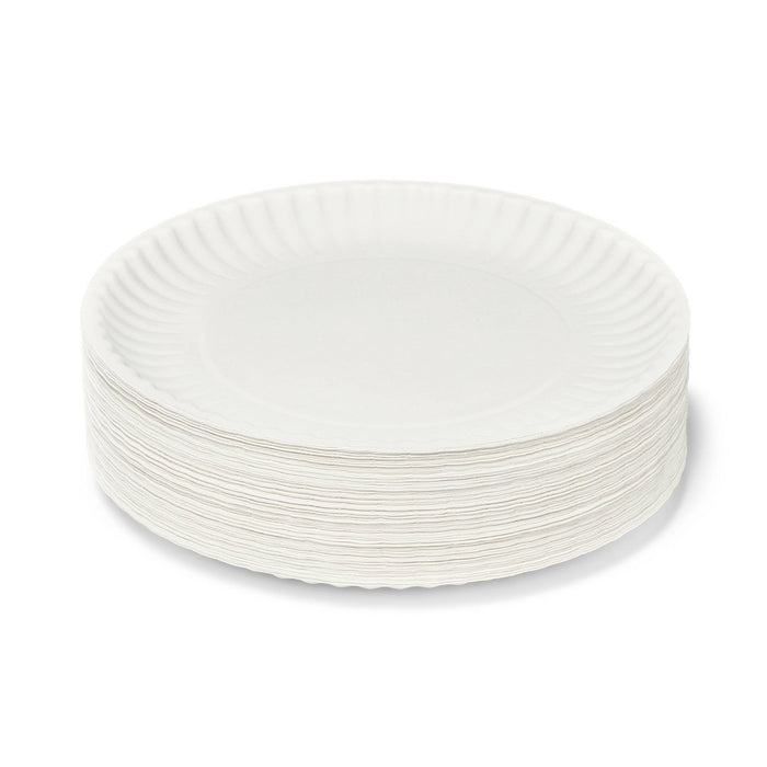 Disposable 9" Paper Plates - Uncoated - 200ct - Smartly