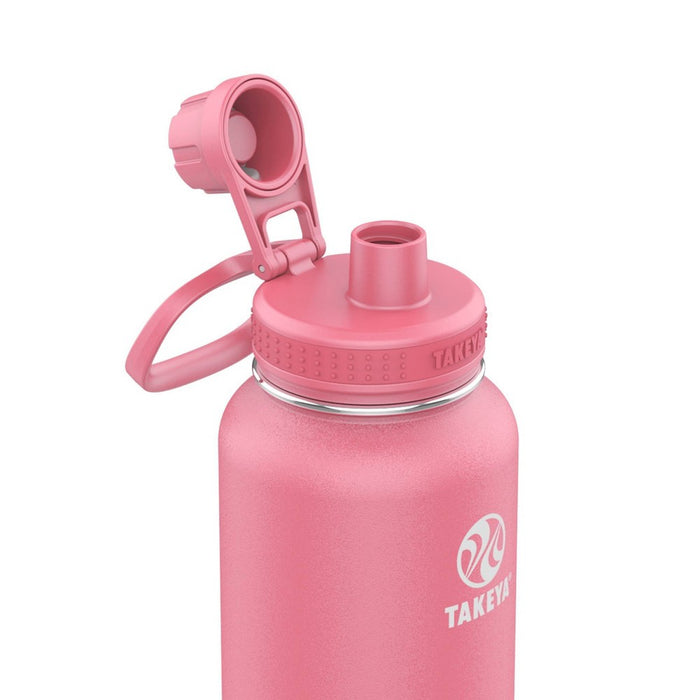 Takeya 40oz Actives Insulated Stainless Steel Water Bottle with Spout Lid - Pink