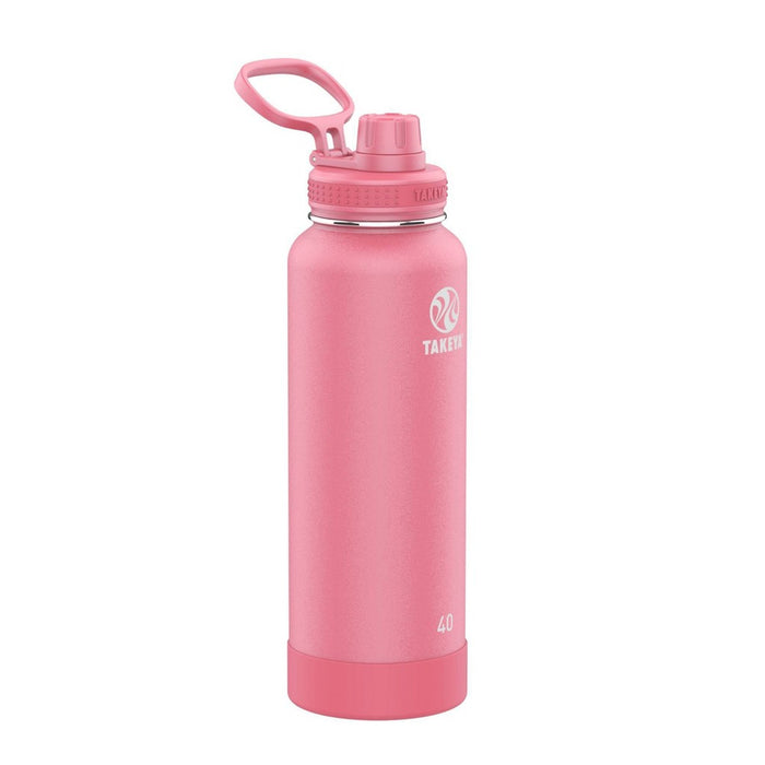 Takeya 40oz Actives Insulated Stainless Steel Water Bottle with Spout Lid - Pink