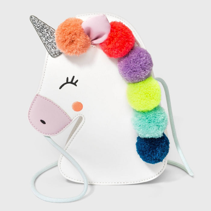 Kids' Pom Pom Unicorn Crossbody Bag - Cat & Jack White