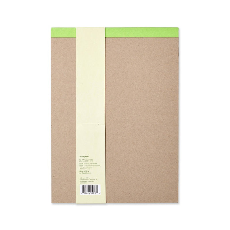 Field Trip 8.5"x11.75" Notepad Lined Green