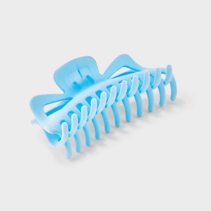 Jumbo Blue Flocked Glow In The Dark Claw Hair Clip - Wild Fable Blue