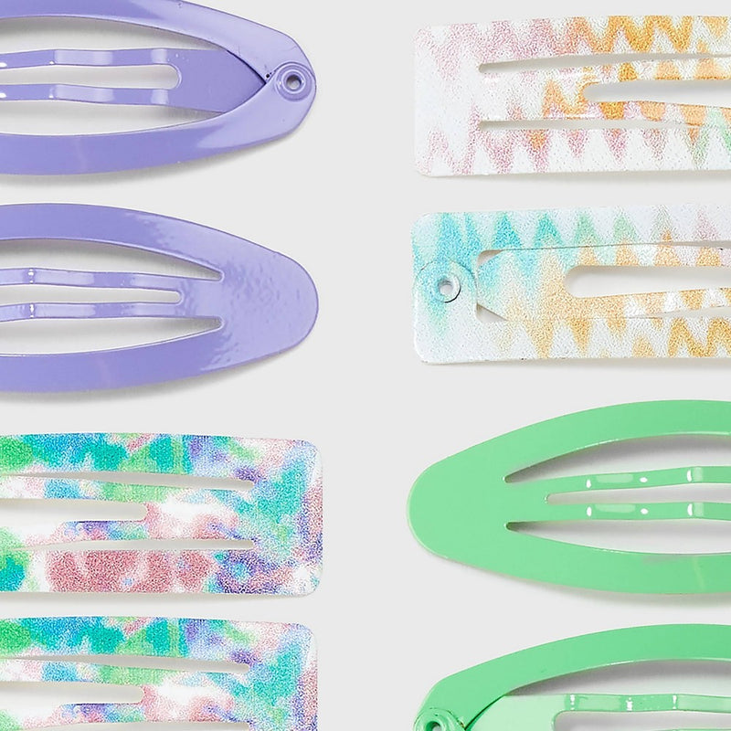 Girls' 12pk Oval and Rectangle Snap Clips - art class - Purple/Green