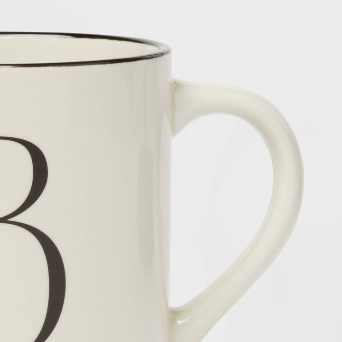 16oz Stoneware Monogram B Mug Ivory - Threshold