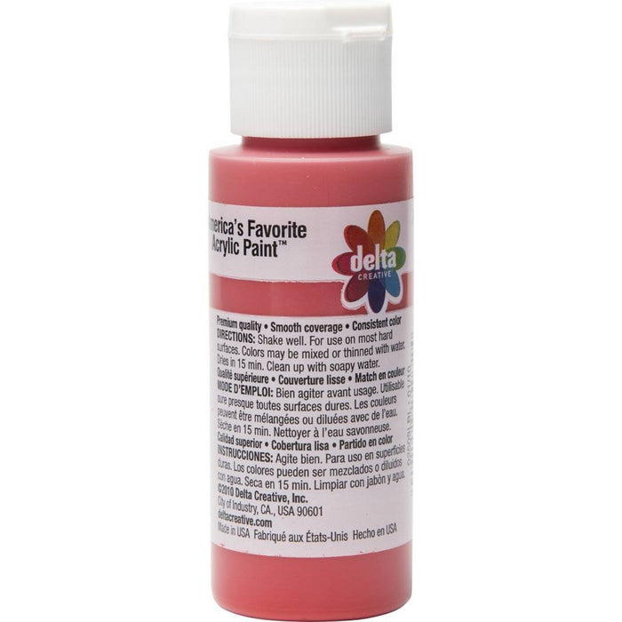 6 PACK!!! - 2 fl oz Acrylic Craft Paint Bright Red - Delta Ceramcoat