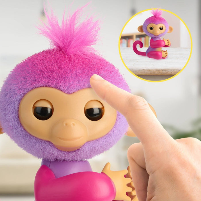Fingerlings 2023 NEW Interactive Baby Monkey Reacts to Touch 70+ Sounds & Reactions Charlie Purple