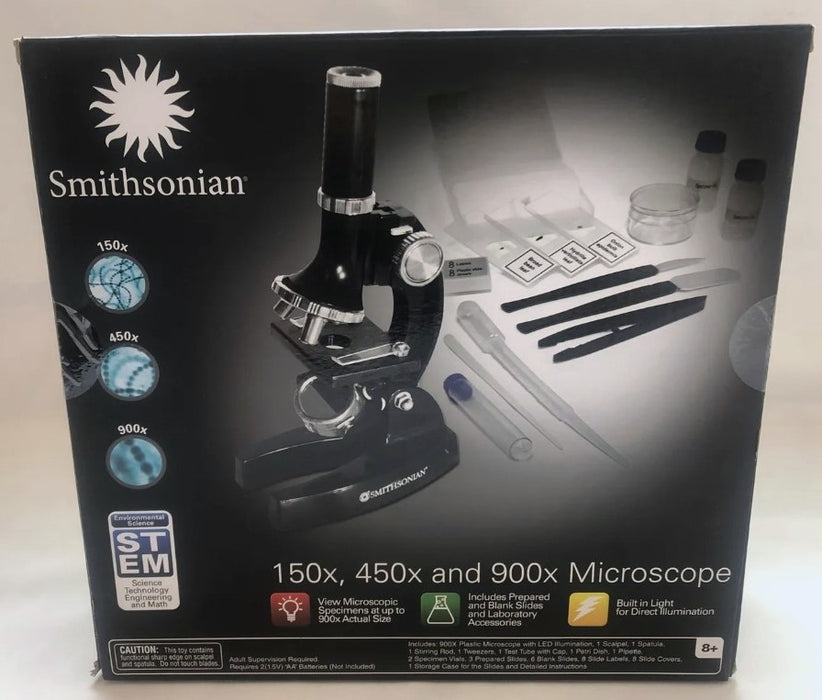 Smithsonian 150X, 450X, 900X Microscope Kit