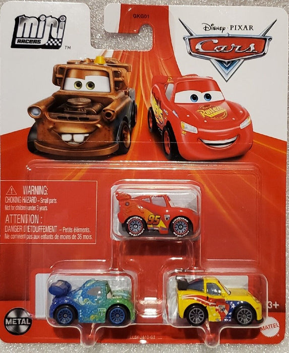 Disney Pixar Cars Mini Racers 3-Pack Lightning, Carla Veloso, Jeff Corvette
