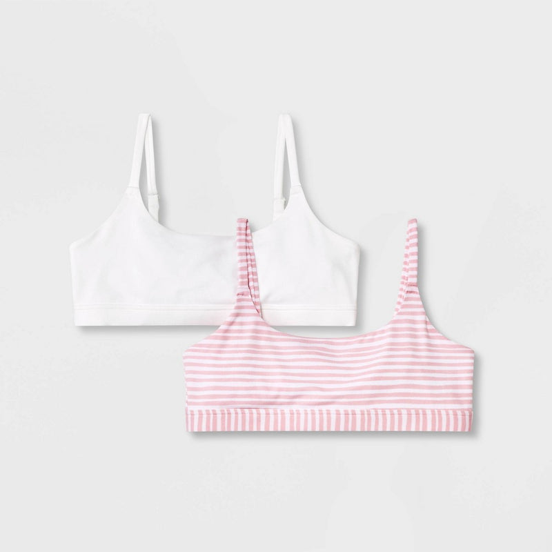Girls' 2pk Bralette - art class Pink M
