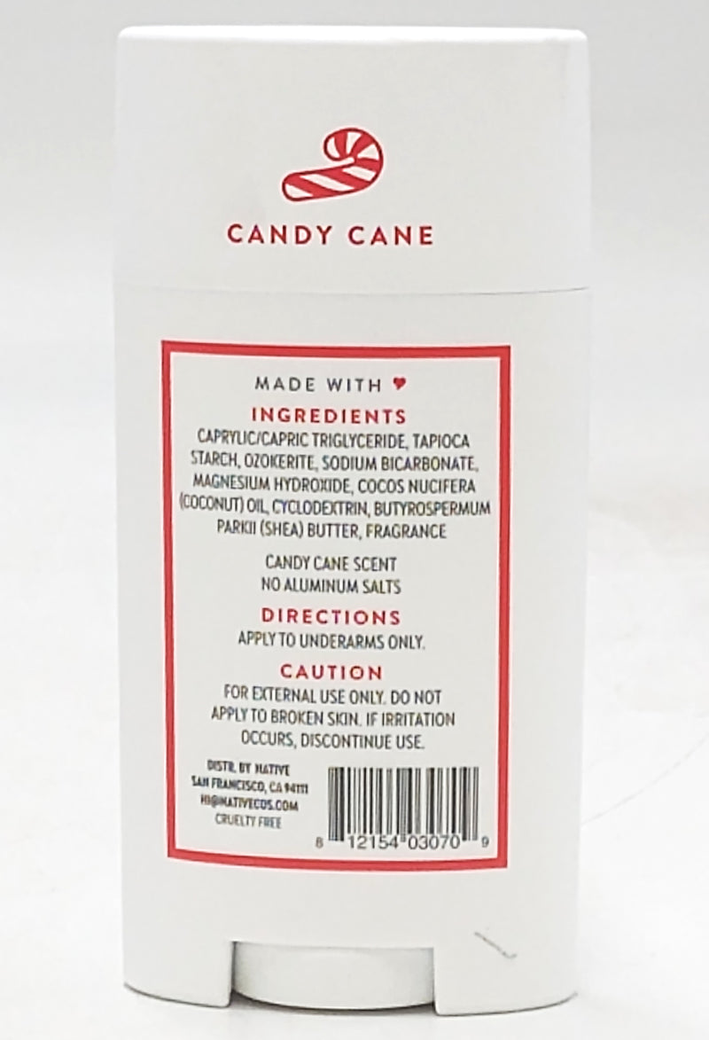 Native Deodorant - Limited Edition Holiday - Candy Cane - Aluminum Free - 2.65 oz