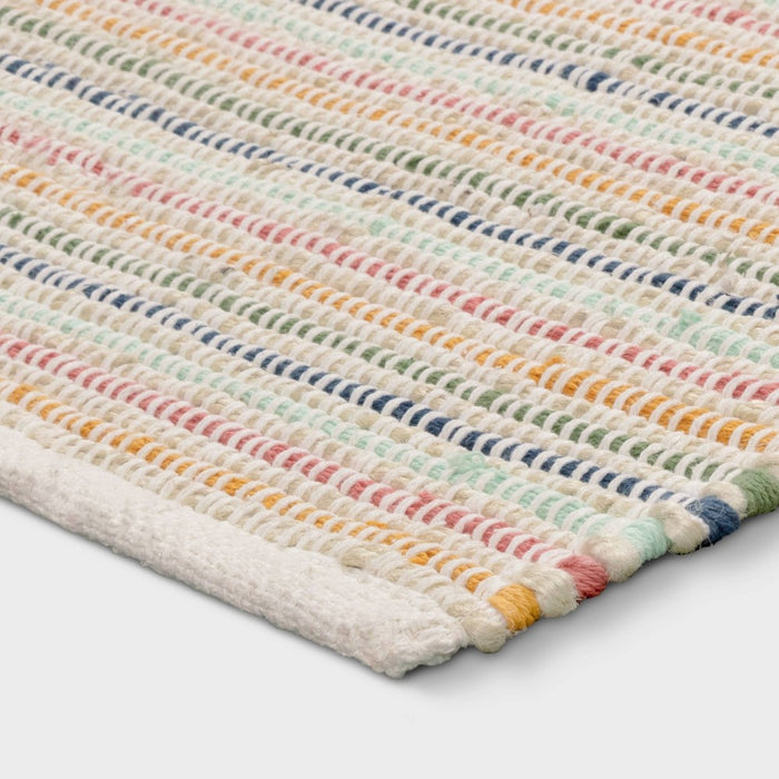 27"x45" Striped Ribbed Accent Kids' Rug - Pillowfort