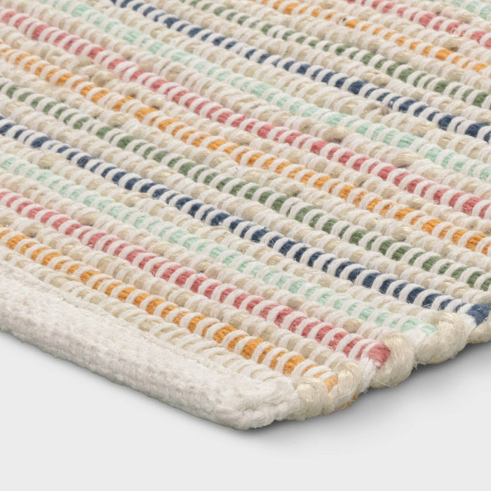 27"x45" Striped Ribbed Accent Kids' Rug - Pillowfort