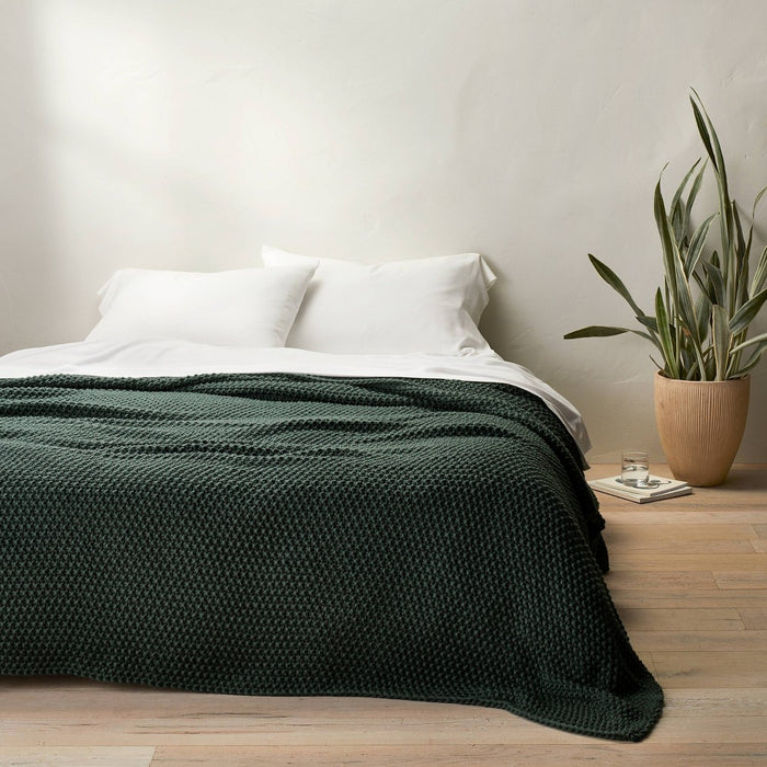 King Knit Blanket Dark Teal - Casaluna